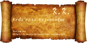 Kránitz Krisztofer névjegykártya