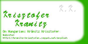 krisztofer kranitz business card