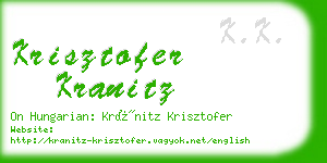 krisztofer kranitz business card